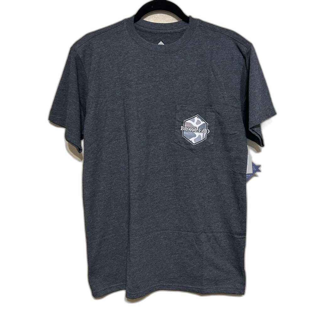 NWT Burlebo Rad Dad Camo Graphic T-Shirt Mens Medium Gray Crew Neck Short Sleeve